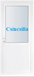 98 x 208 félig üveges bejárati ajtó csincsilla üveggel raktárról öt pontos zárral fehér kilinccsel.png